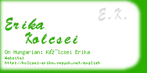 erika kolcsei business card